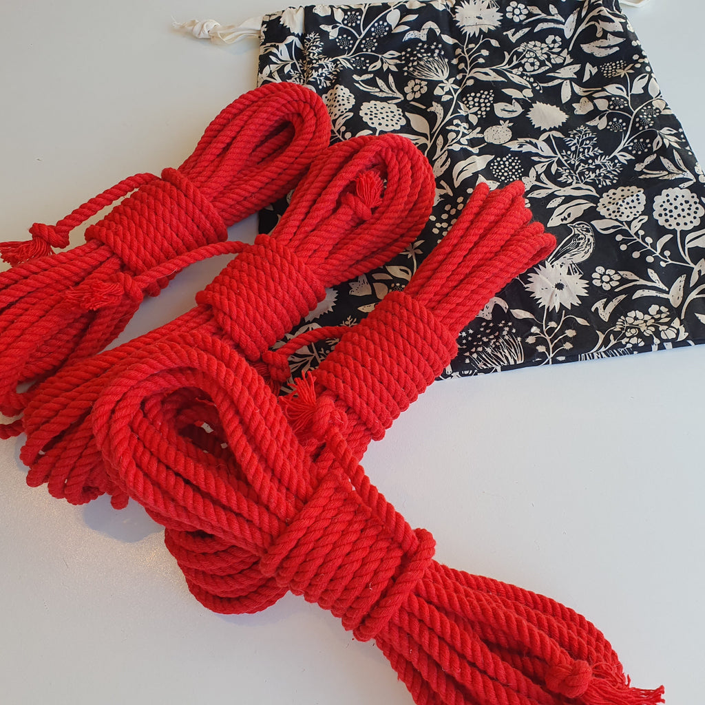 Red shibari rope cotton soft
