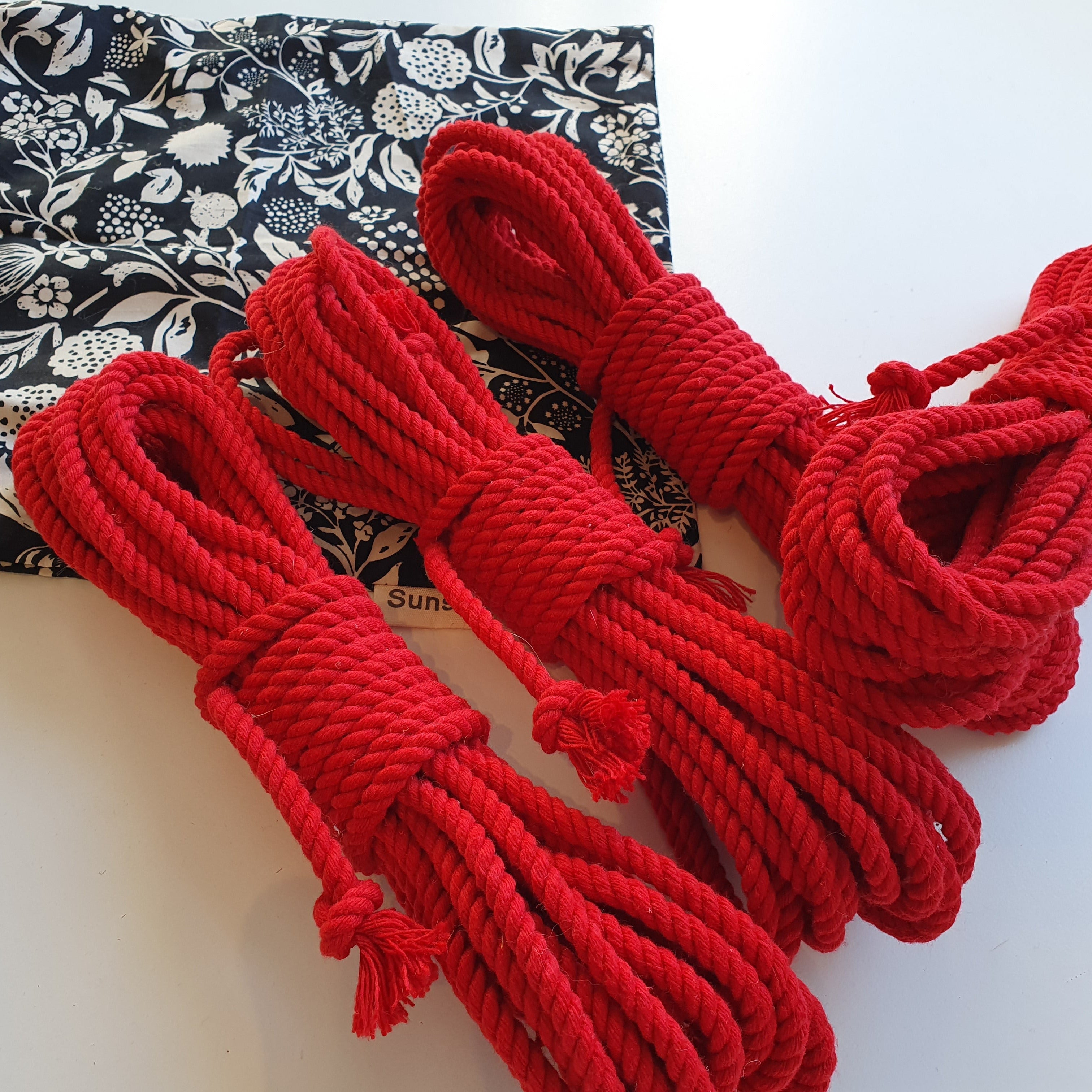 Rope for shibari red cotton