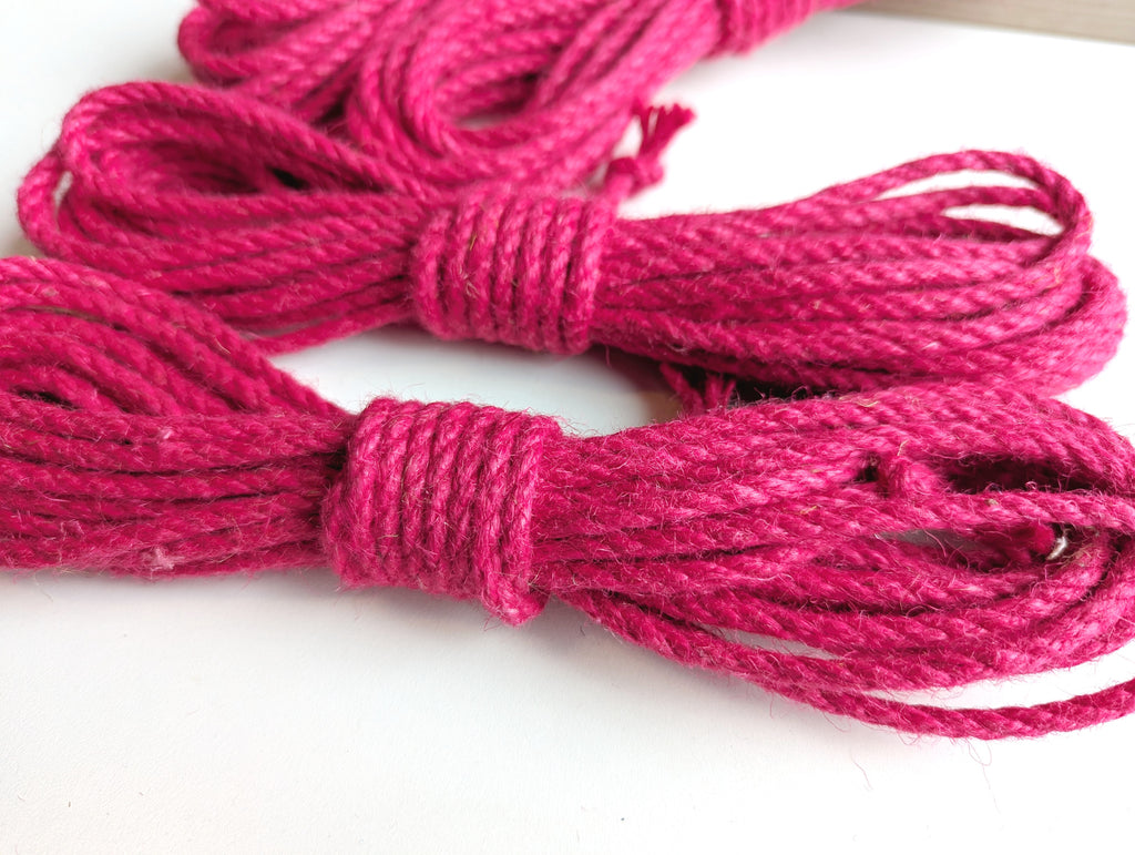 Pink Shibari Rope Handmade Jute - Set 4×8m