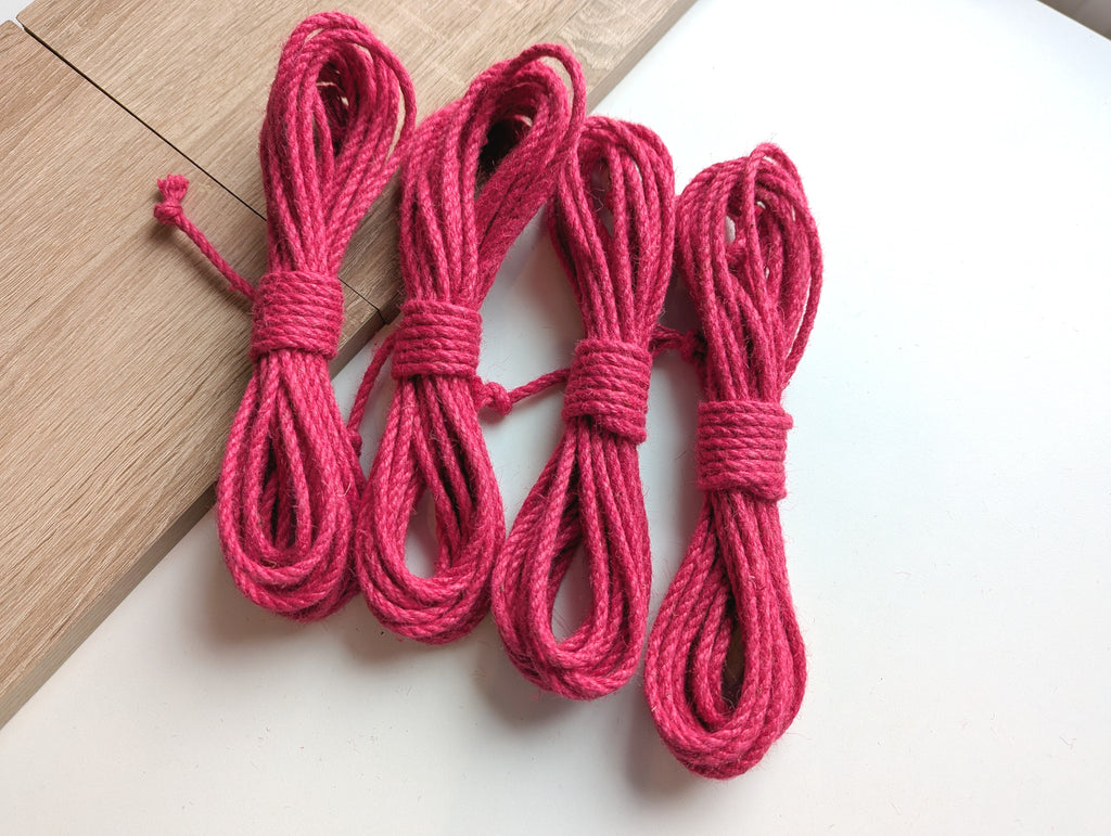 Pink Shibari Rope Handmade Jute - Set 4×8m