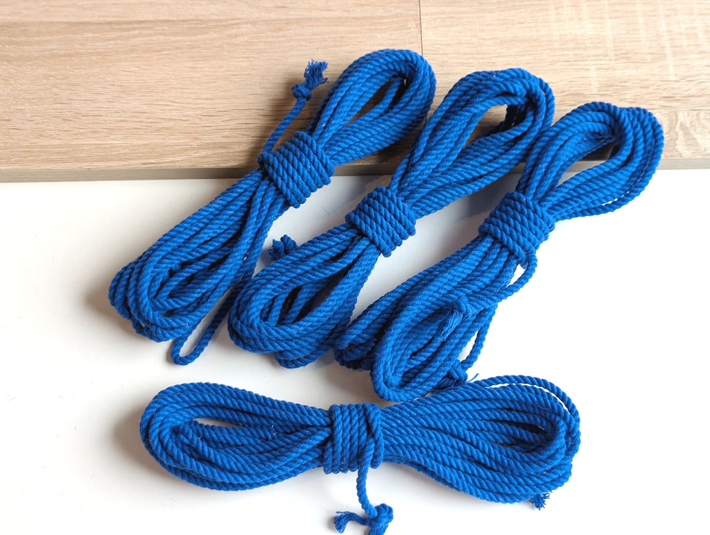 Blue Shibari Rope Cotton - Set 4×8m