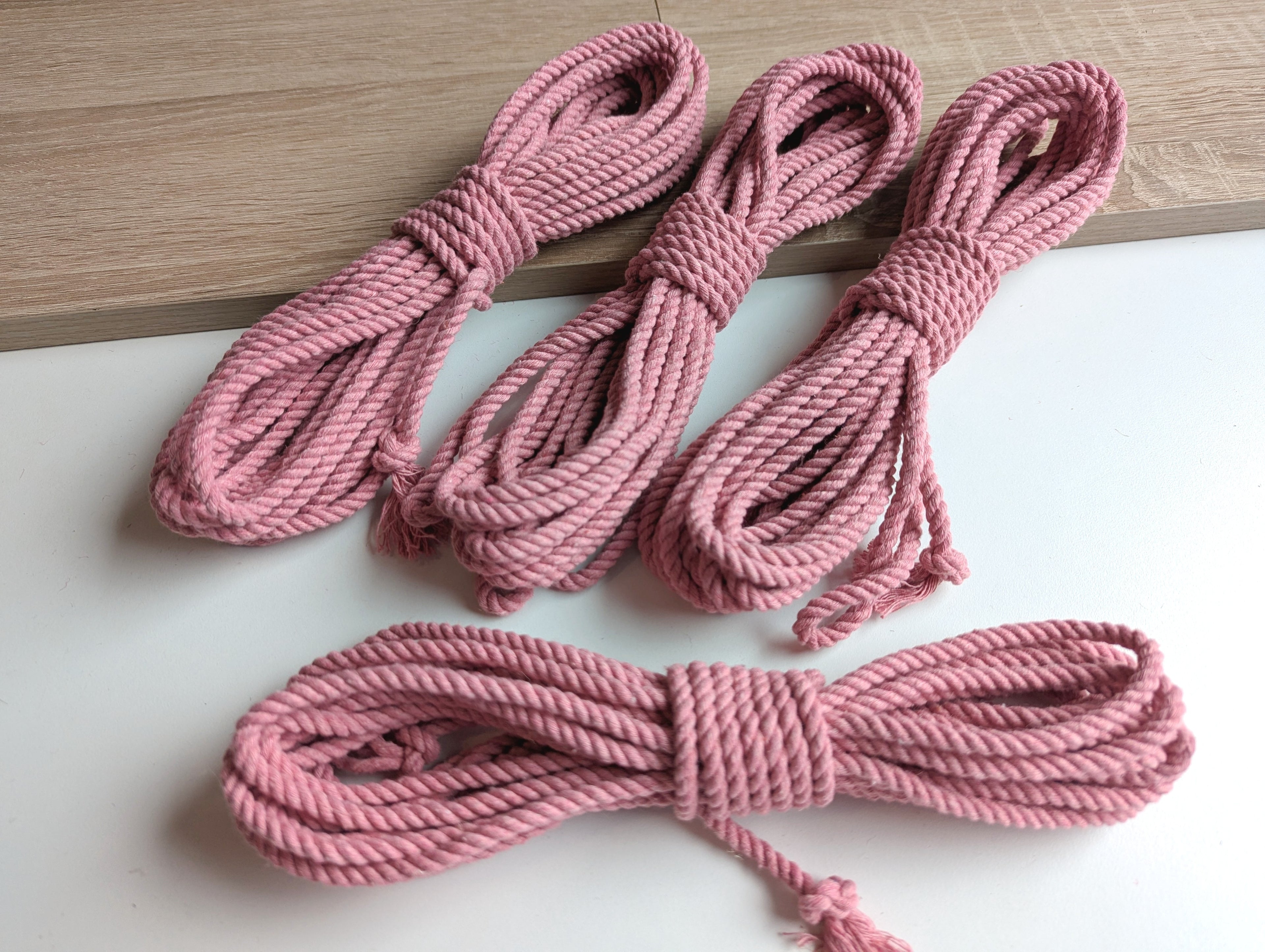 Pink Shibari Rope Handmade Cotton - Set 4×8m