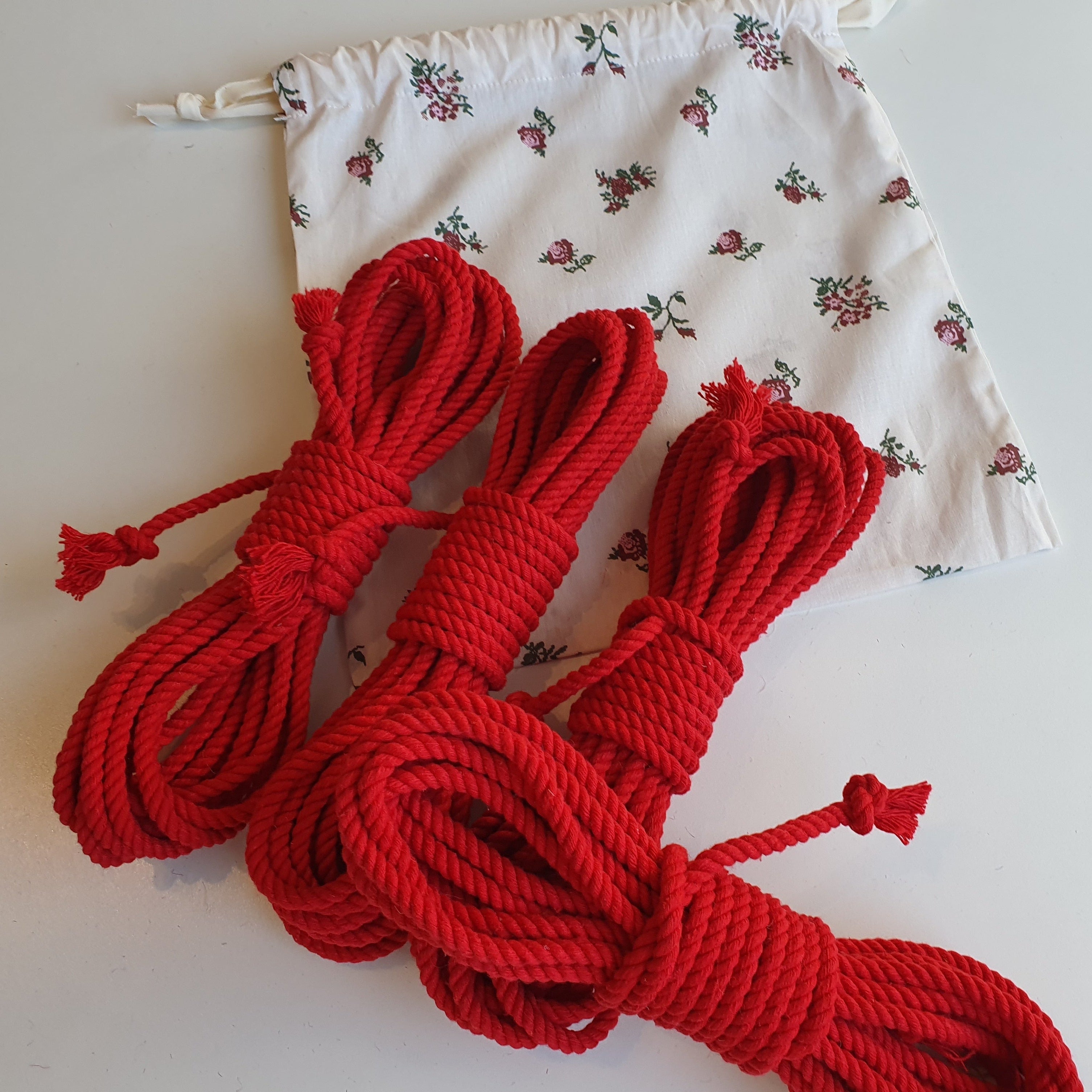 red shibari rope cotton