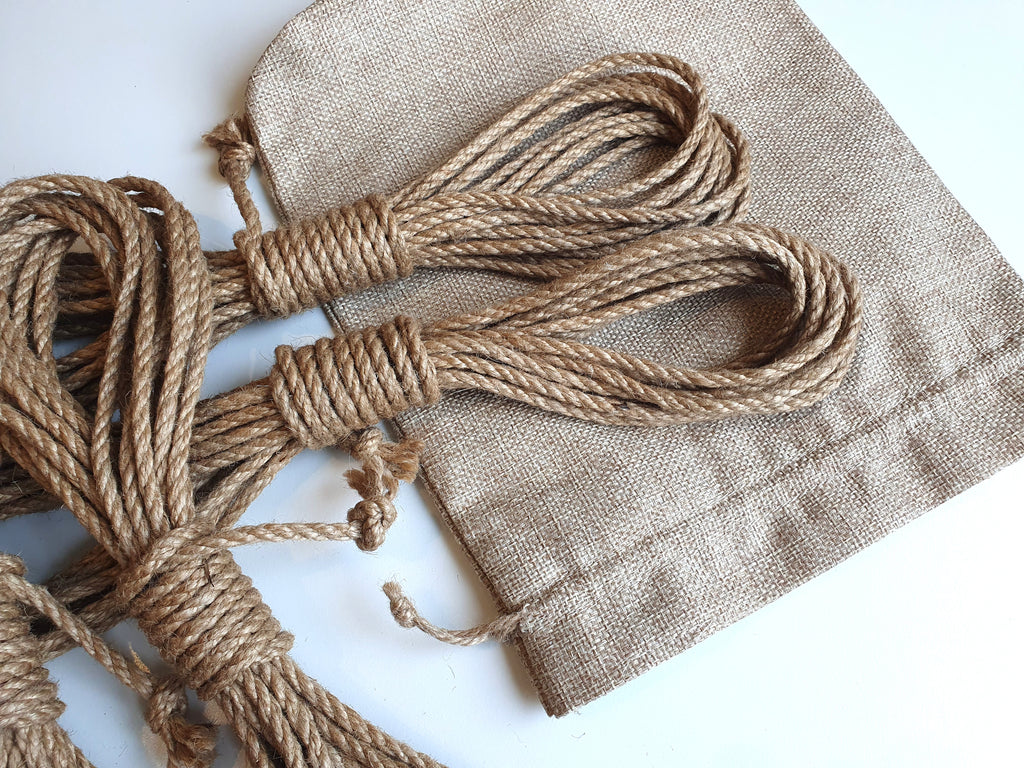 Shibari Rope Jute - Set 4×8m with Jute Pouch