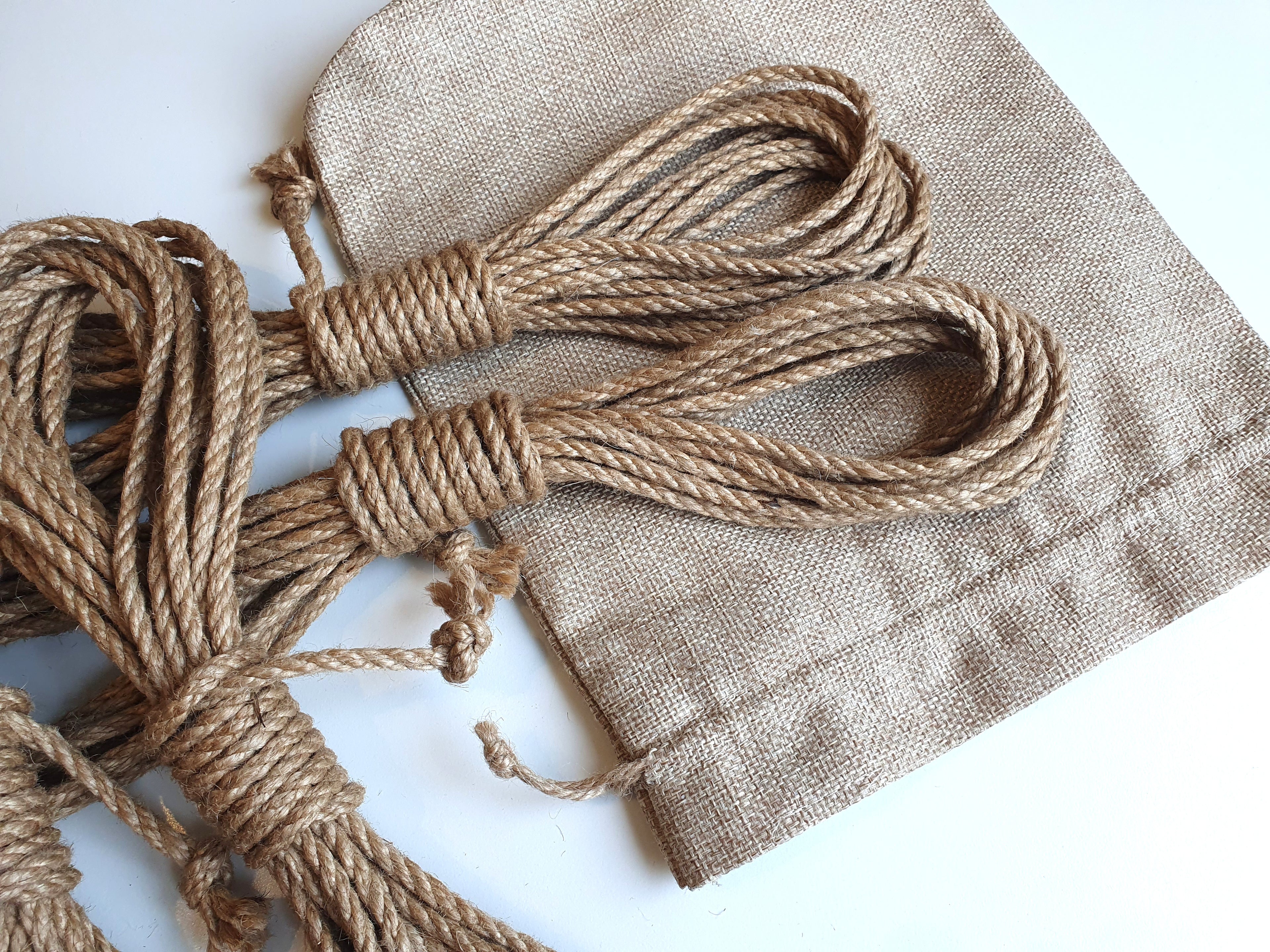 Shibari Rope Jute - Set 4×8m with Jute Pouch