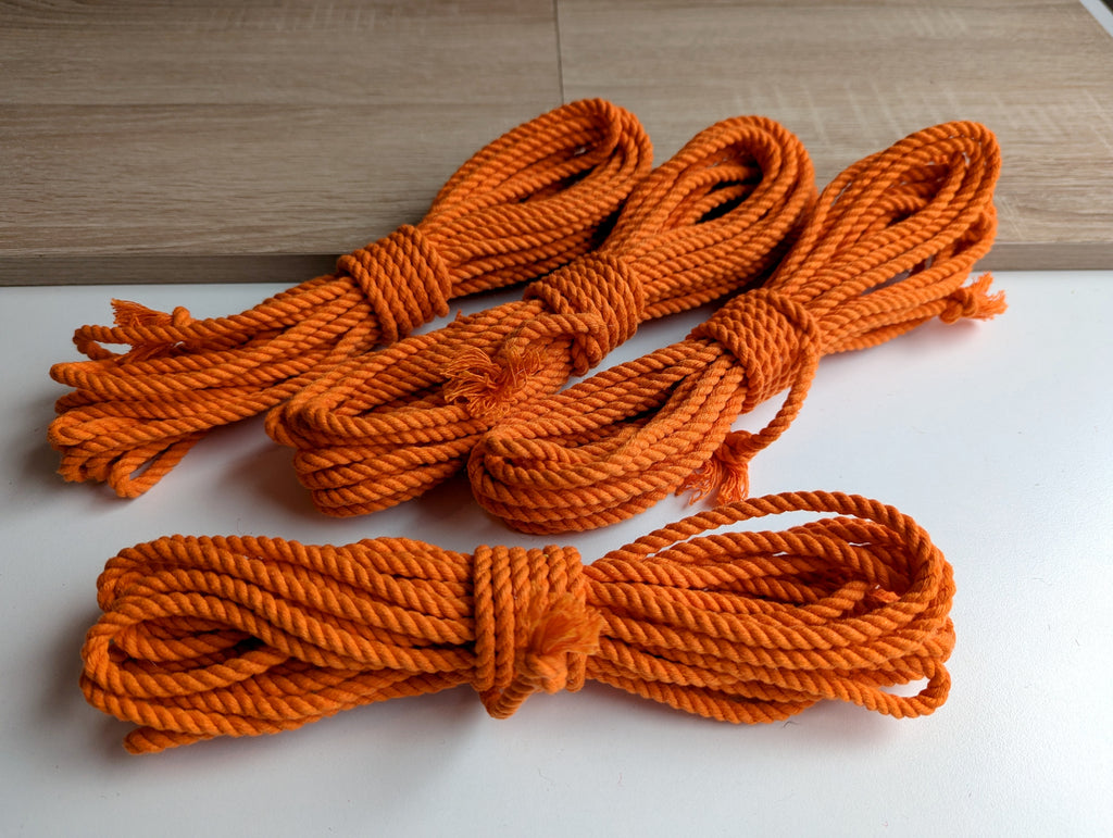 Orange Shibari Rope Cotton - Set 4×8m