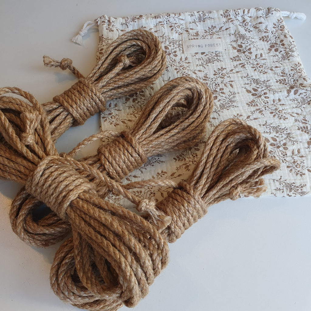 Shibari Rope Jute - Set 4×8m with Spring Pouch