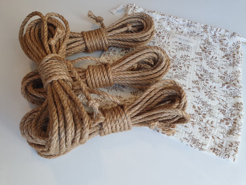 Shibari Rope Jute - Set 4×8m with Spring Pouch