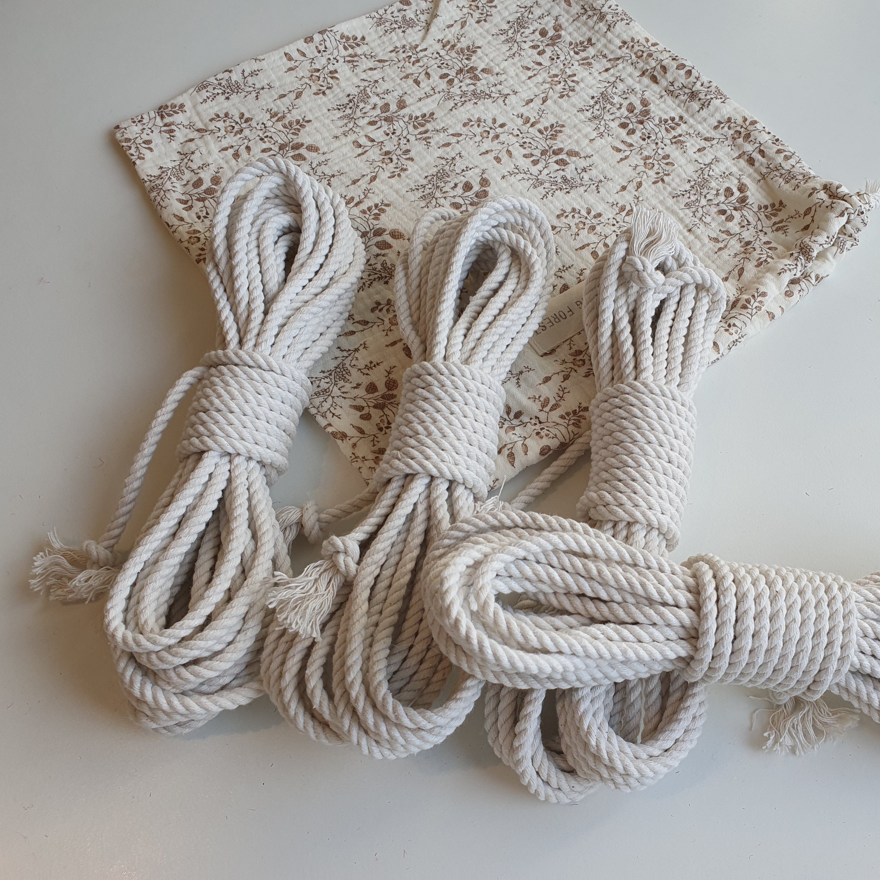 Japanes rope art set of cotton rope white