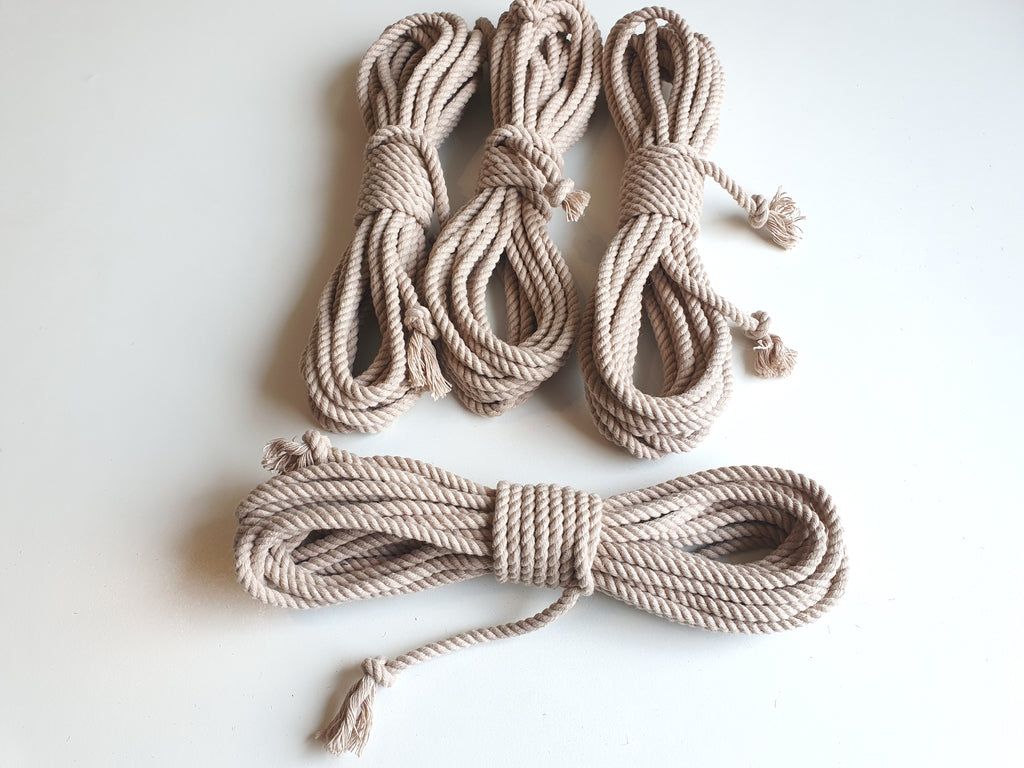 Natural Shibari Rope Cotton - Set 4×8m