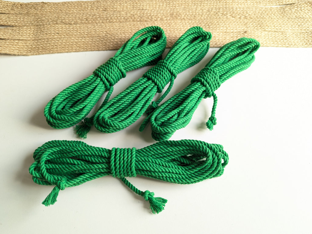 Green Shibari Rope Cotton - Set 4×8m
