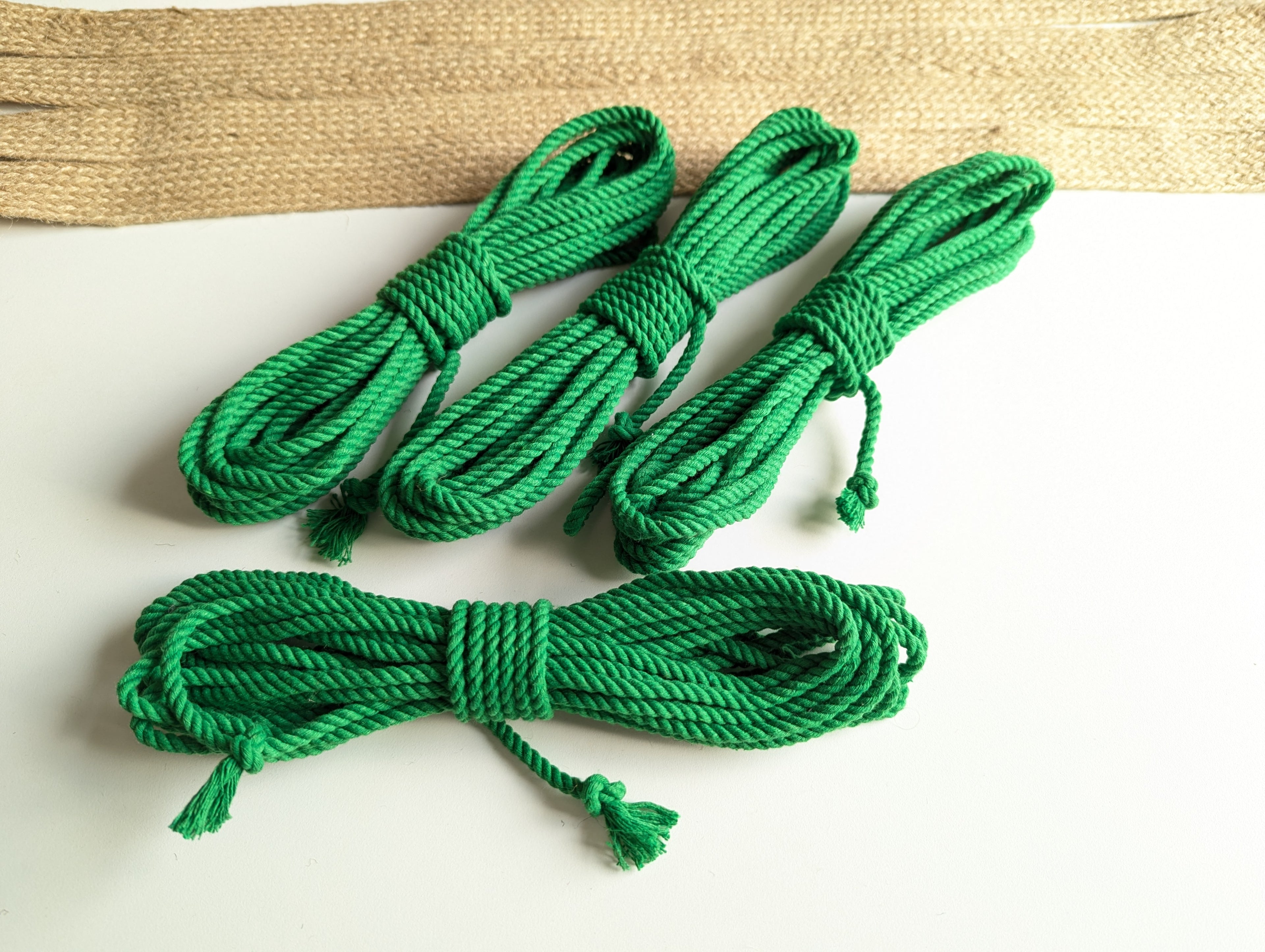 Green Shibari Rope Cotton - Set 4×8m
